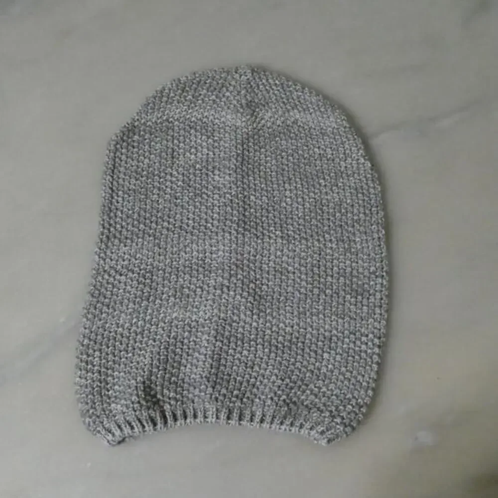 Gray knit Stretchy slouchy beanie sweater hat one size fits most